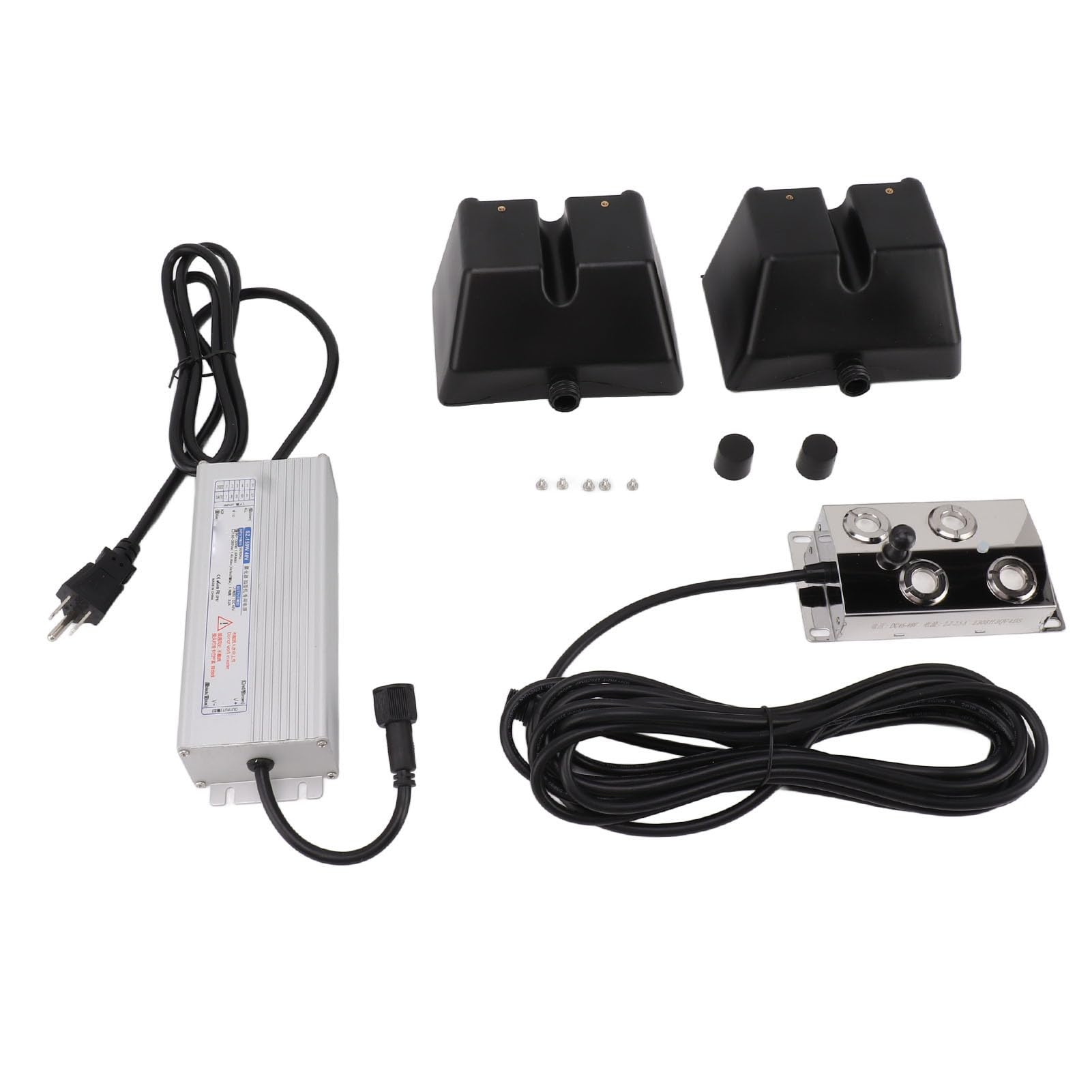 4 Heads Ultrasonic Fog Machine, DC 48V IP67 Waterproof Mist Maker Fogger with Better Heat Dissipation - 3.2A 150W High Sensitivity for Swimming Pools, Ponds, Water Features & Indoor Decor (US Plug 110V)