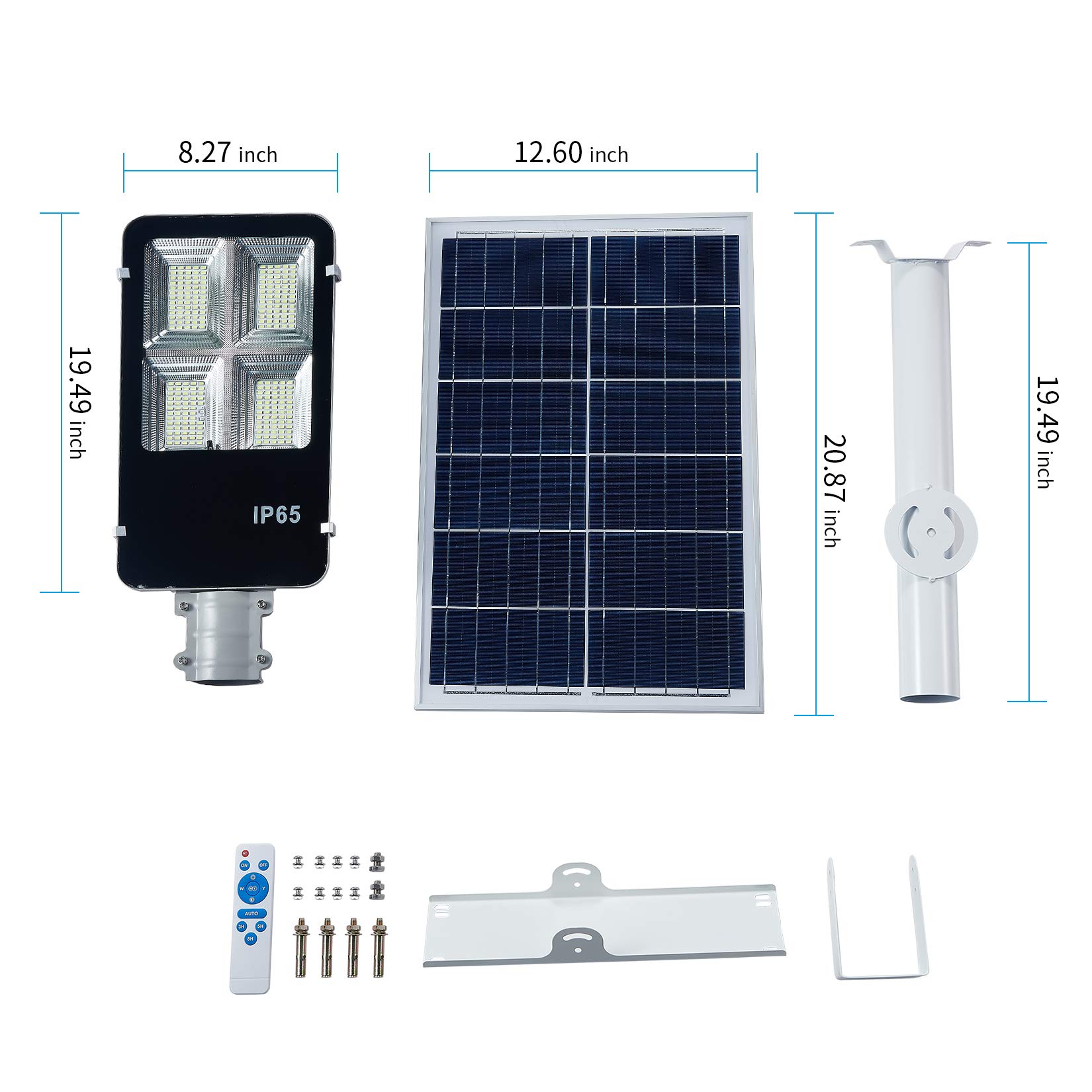 200W Solar Street Lights Outdoor Waterproof - IP65 Solar Powered Security Flood Light with Remote Control for Yard, Garden, Street, Playground, Basketball Court, Garage, Parking Lot, Pathway | Perfect for Nighttime Safety and Energy-Efficient Outdoor Lighting