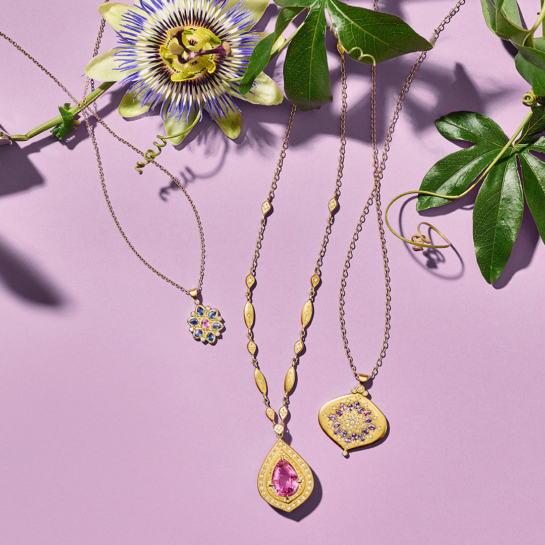 Multi-Color Sapphire Nectar Pendant Necklace for Women - Elegant Gemstone Jewelry Gift for Birthday, Anniversary & Special Occasions