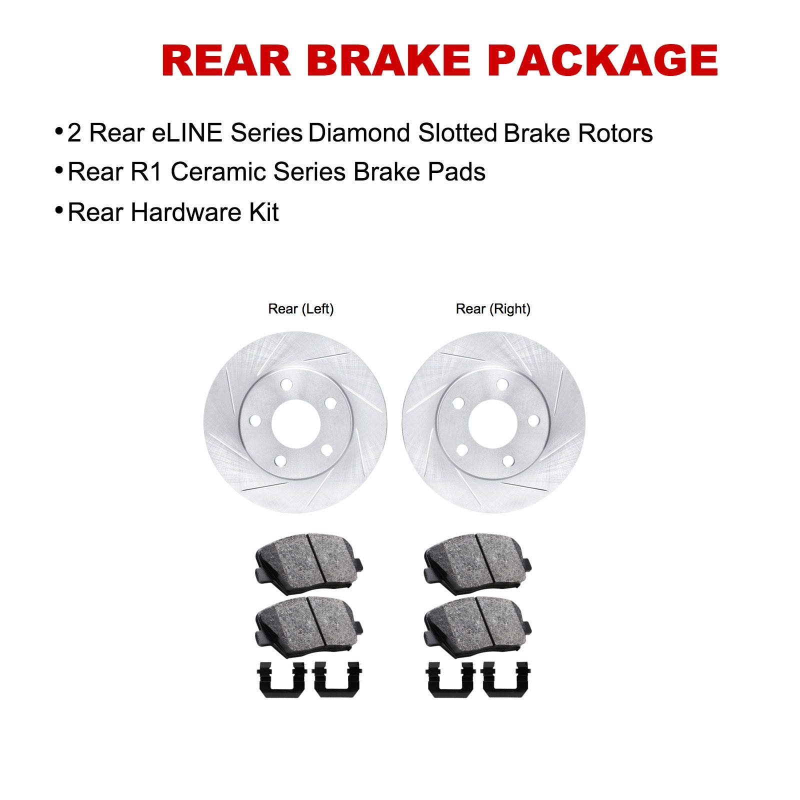 R1 Concepts Rear Brake Pads and Rotors Kit - Ceramic Brake Pads with Hardware Kit (RES.66063.02) | High-Performance Braking for Trucks, SUVs & Sedans | Smooth & Quiet Stopping Power