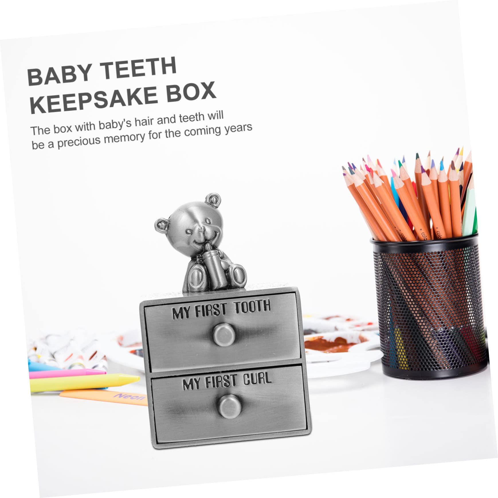 VICASKY 6 Pack Baby Teeth Keepsake Box - Durable PP Plastic Tooth Organizer with Zinc Alloy Decoration - Perfect for Kids' First Lost Tooth, Tooth Fairy Gifts & Childhood Memory Preservation
