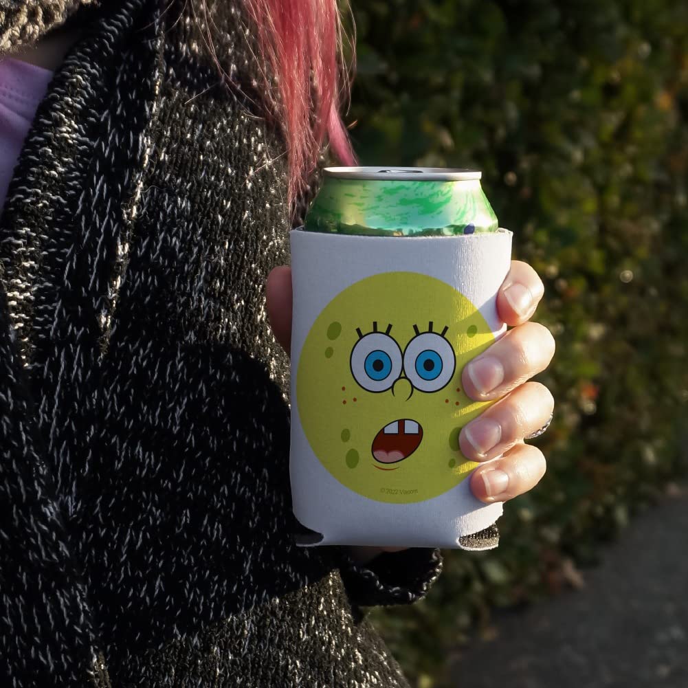 SpongeBob SquarePants Insulated Can Cooler - Collapsible Drink Sleeve with Surprise Face Design - Keeps Beverages Cold for Hours - Perfect for Beach, Pool Parties & Outdoor Adventures