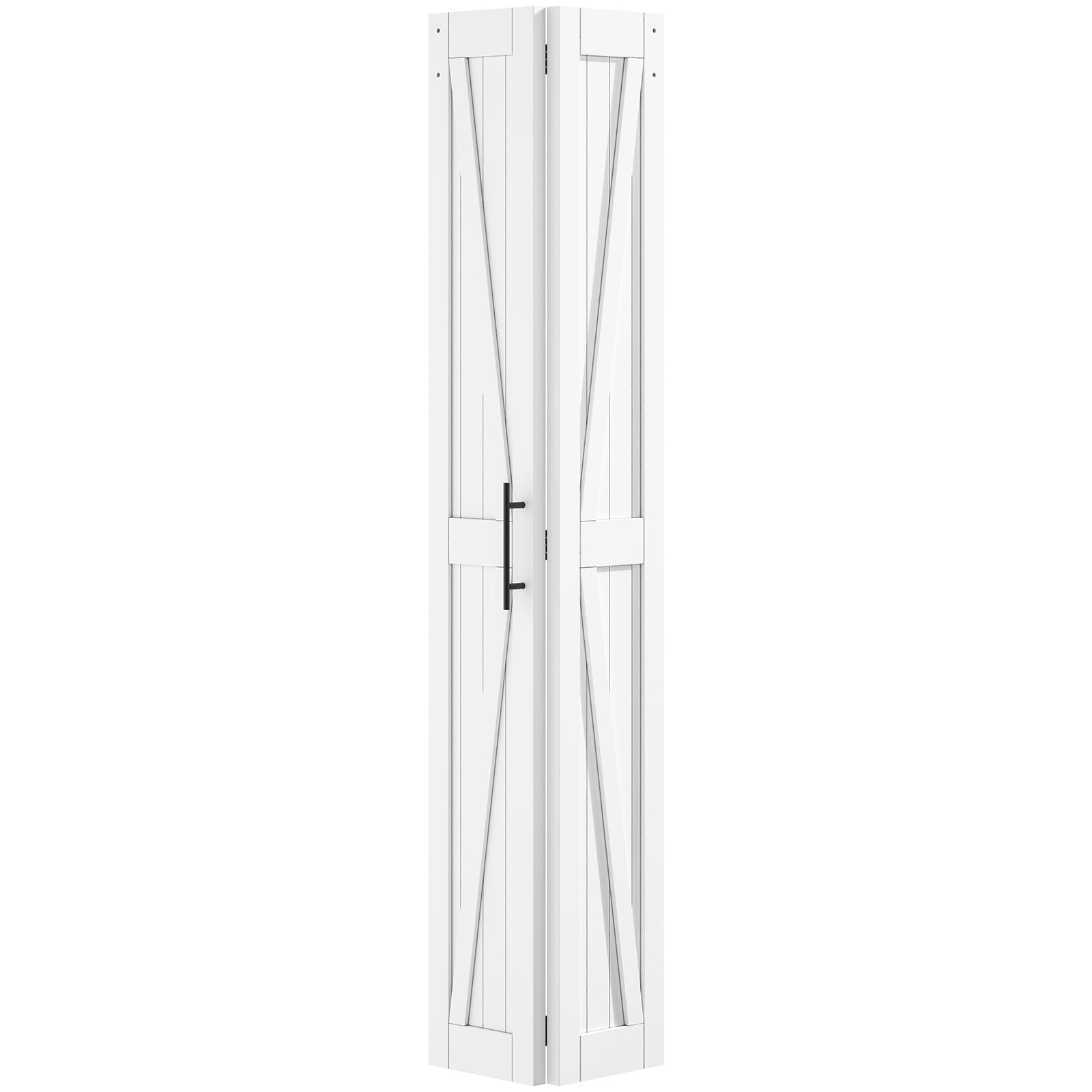 ROOMTEC 30x84 Inch Bifold Barn Door - Solid Pine Wood Sliding Closet Doors - No Assembly Required (Hardware Not Included) - Perfect for Bedroom, Walk-in Closet and Home Office Organization