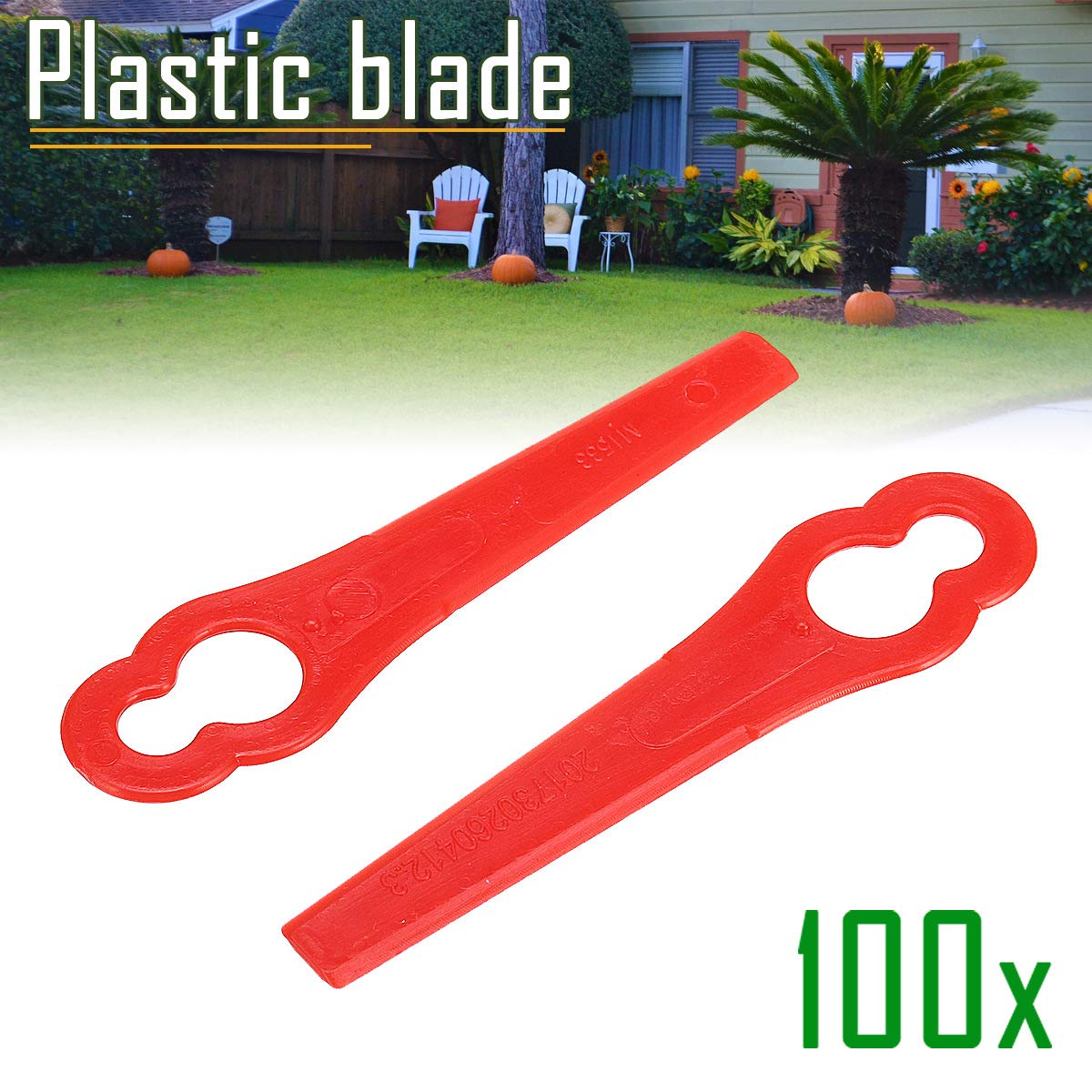 100pcs Replacement Plastic Blades for Stihl PolyCut 2-2 4008 007 1000 Lawn Mower Trimmer - Durable Grass Cutter Accessories for Yard Maintenance & Landscaping