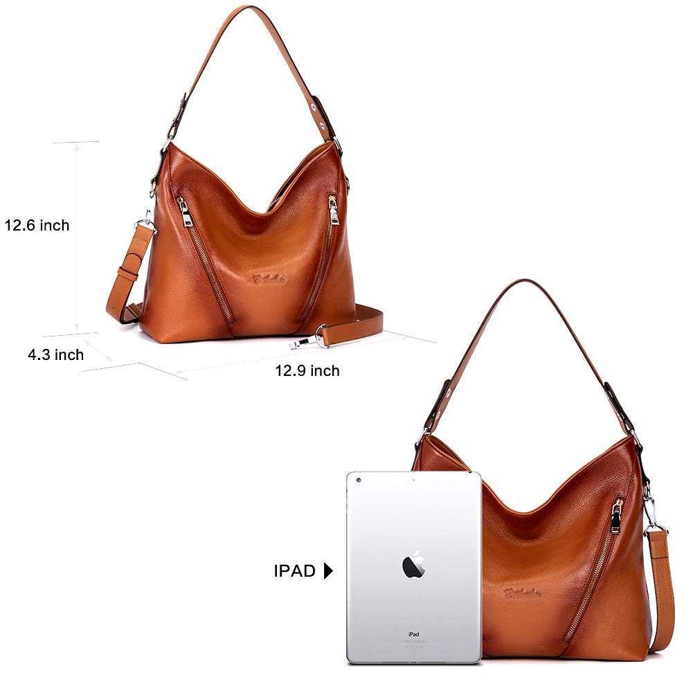 BOSTANTEN Women's Genuine Leather Handbag - Large Hobo Shoulder Purse with RFID Blocking Wallet & Phone Clutch | Fashionable Designer Tote for Work, Travel & Everyday Use