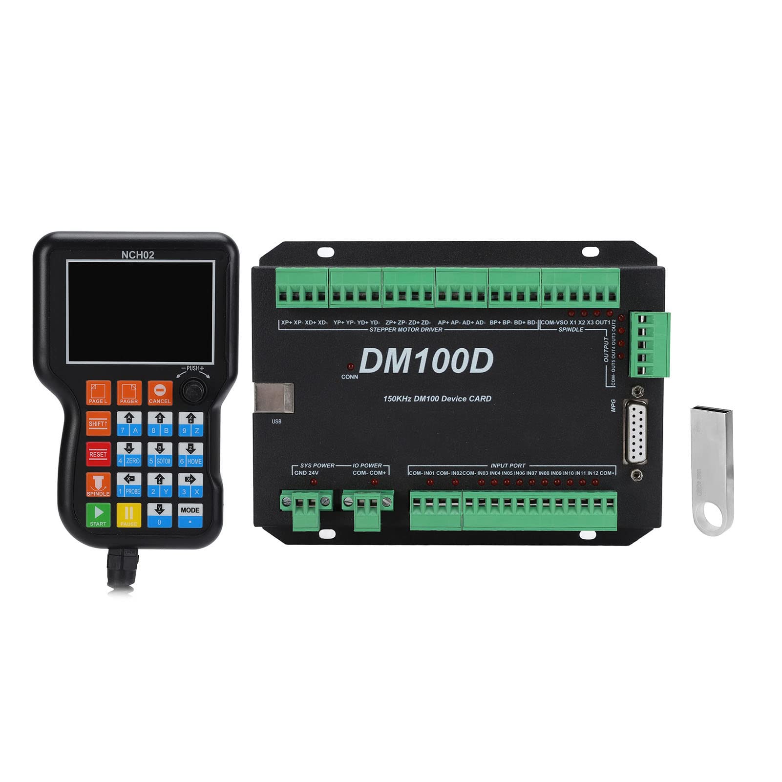 5-Axis CNC Motion Controller NCH02 - 3/4/5 Axis CNC Machining Handle for Engraving, Drilling & Milling Machines | Industrial CNC Control System for Woodworking, Metalworking & DIY Projects