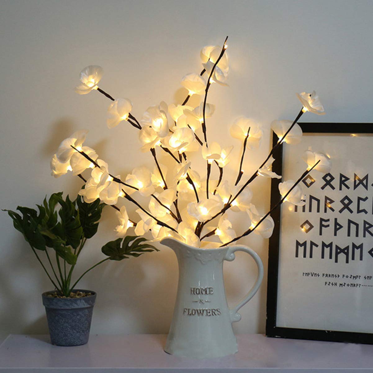 Uonlytech LED String Lights - 10ft Fairy Lights for Indoor Tree & Vase Decor, Warm White LED Twig Lights for Home, Wedding, Party, Christmas Decoration (1 Pack) - Perfect for Bedroom, Living Room, and Holiday Table Centerpieces