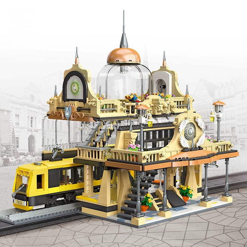 JESTAR 89136 European Style Railway Station Building Blocks Set - 1945 PCS DIY Model Train Station Kit for Adults & Kids, Perfect for Train Enthusiasts & Collectors | Great for Home Decoration, Birthday Gifts & Creative Play