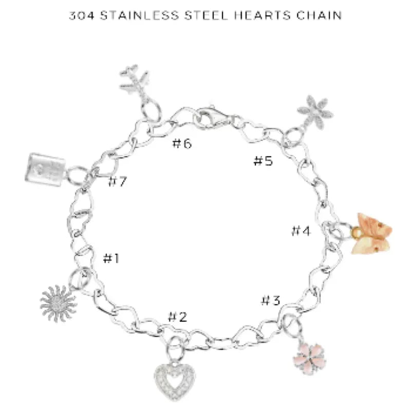 Charm Bracelet with Assorted Charms - Elegant Adjustable Jewelry for Women & Girls - Perfect for Gifts, Parties & Everyday Wear