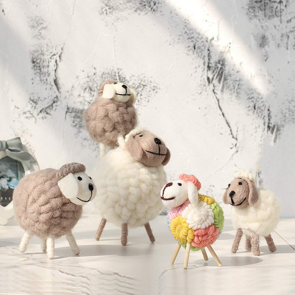 Adorable Felt Sheep Plush Hanging Decor - Cute Lamb Figurine for Christmas, Easter & Holiday Party Decorations (6 x 6 x 11cm) - Perfect for Nursery, Baby Shower & Seasonal Home Décor