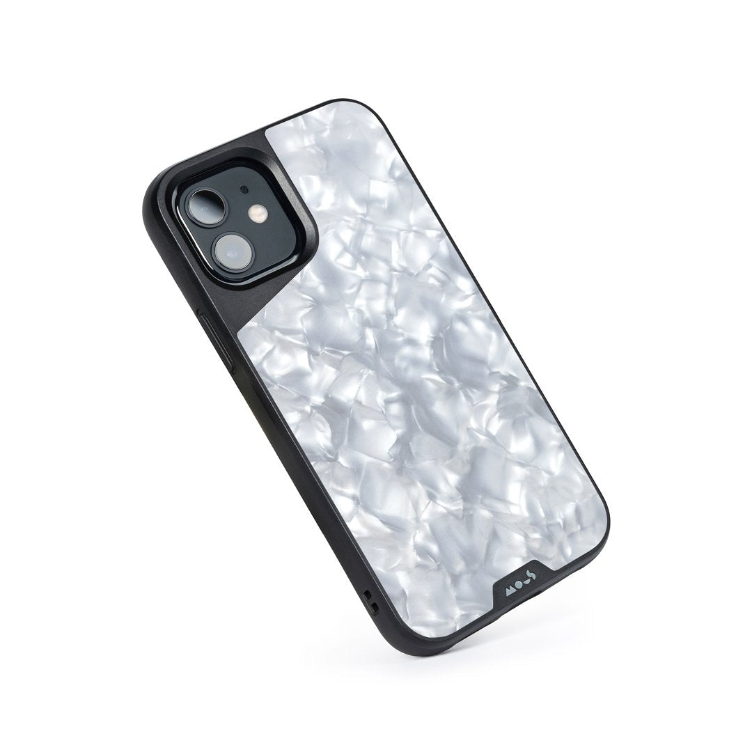 MagSafe Compatible Silver Pearl iPhone Case - Slim Protective Cover for iPhone 14/13/12 Pro Max | Shockproof & Scratch Resistant | Perfect for Work, Travel & Everyday Use