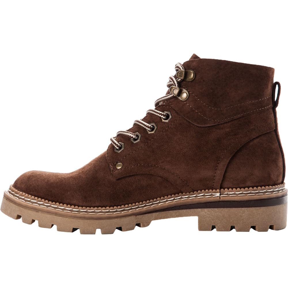 Propet Women's Dakota Round Toe Lace Up Ankle Boots - Brown Leather Casual Shoes for Walking, Work & Outdoor Activities