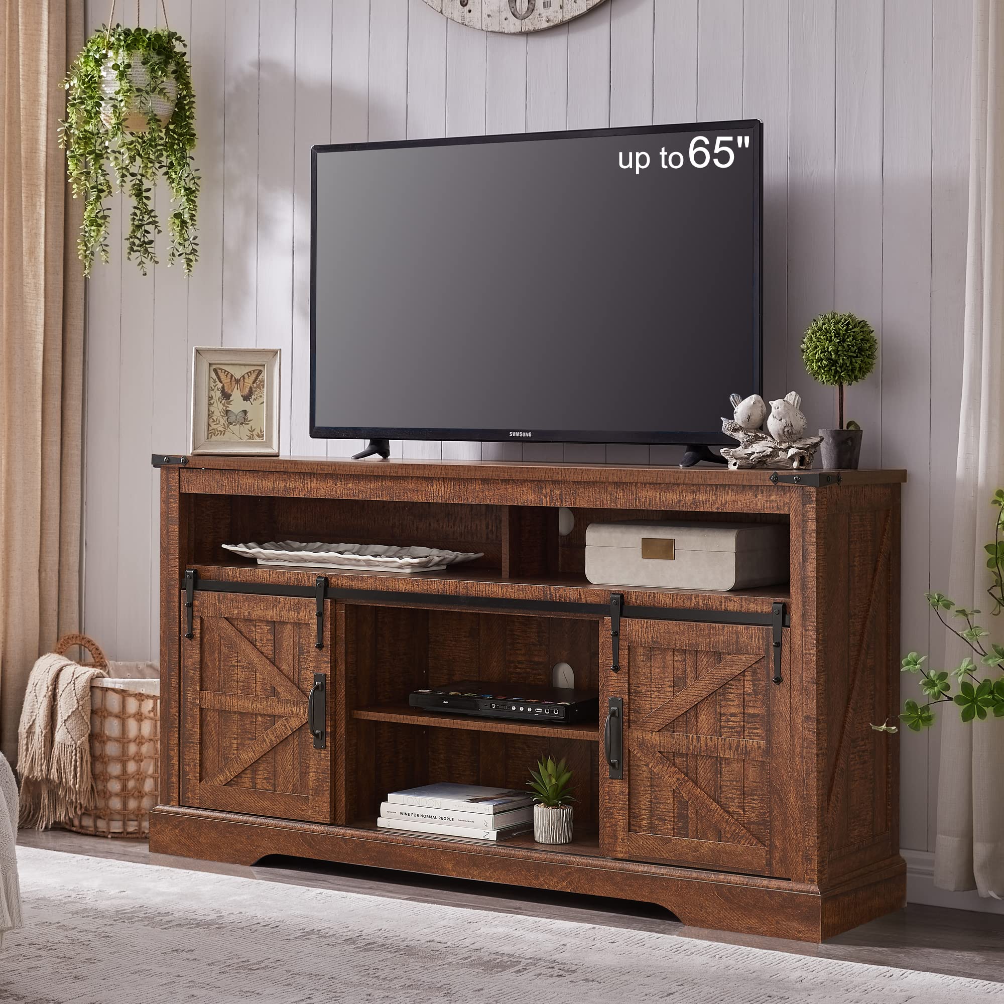 Farmhouse TV Stand for 65+ Inch TVs - 33