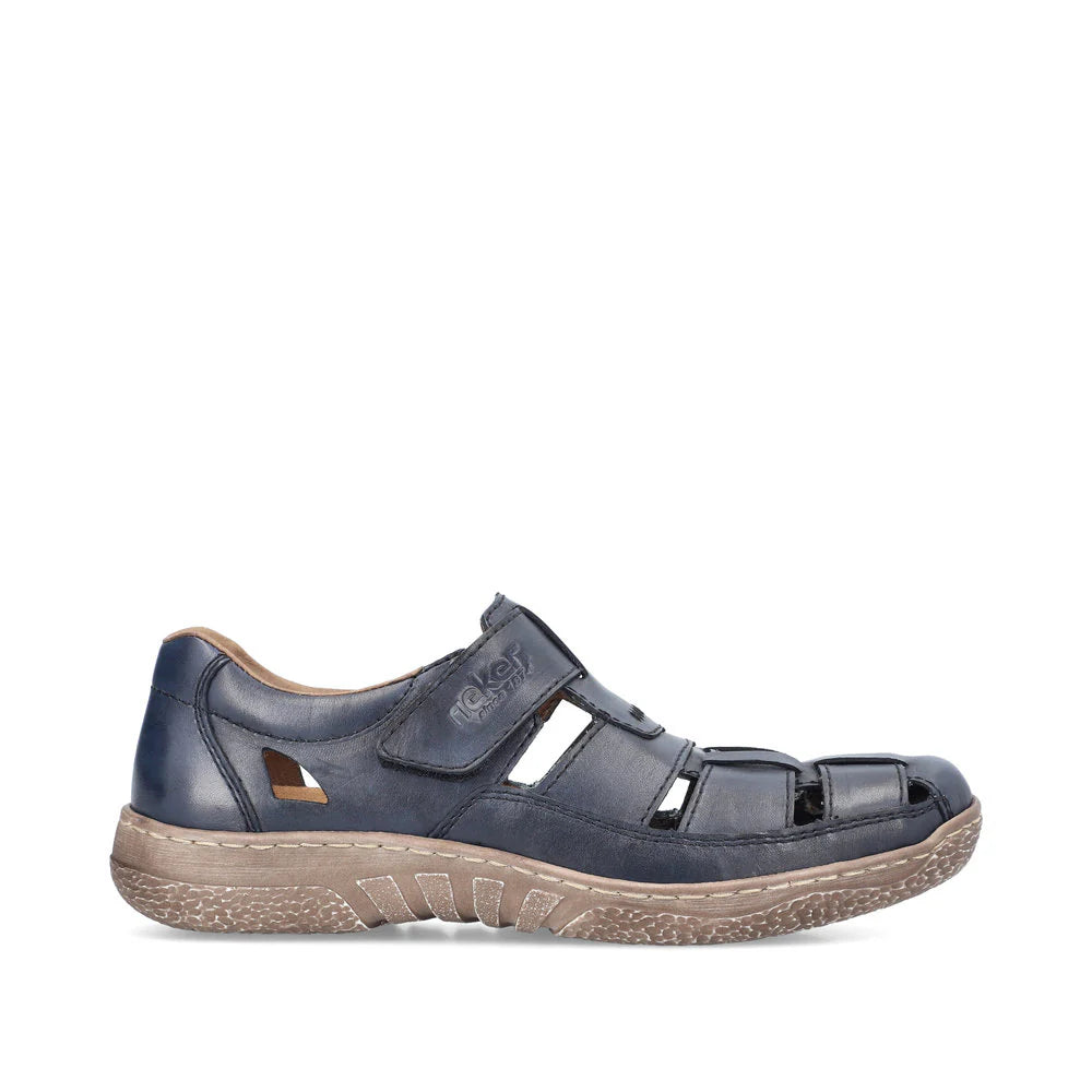 Rieker 03578 Navy Men's Casual Loafers - Comfortable Slip-On Shoes for Business, Office & Daily Wear