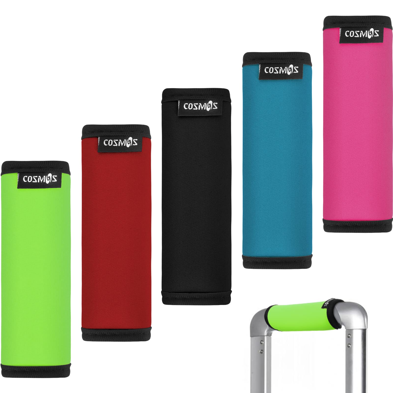 5-Pack Neoprene Handle Grips for Luggage, Suitcases & Bags - Soft Comfort Cushion for Travel, Laptop Totes & Briefcases - Perfect for Airport, Commuting & Business Trips