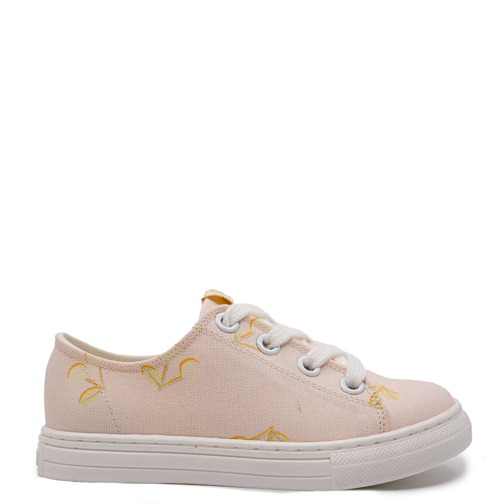 Bonpoint Cherry Lace Up Sneakers for Girls - Comfortable Kids Fashion Shoes for School & Play | Stylish Casual Footwear for Toddlers & Children
