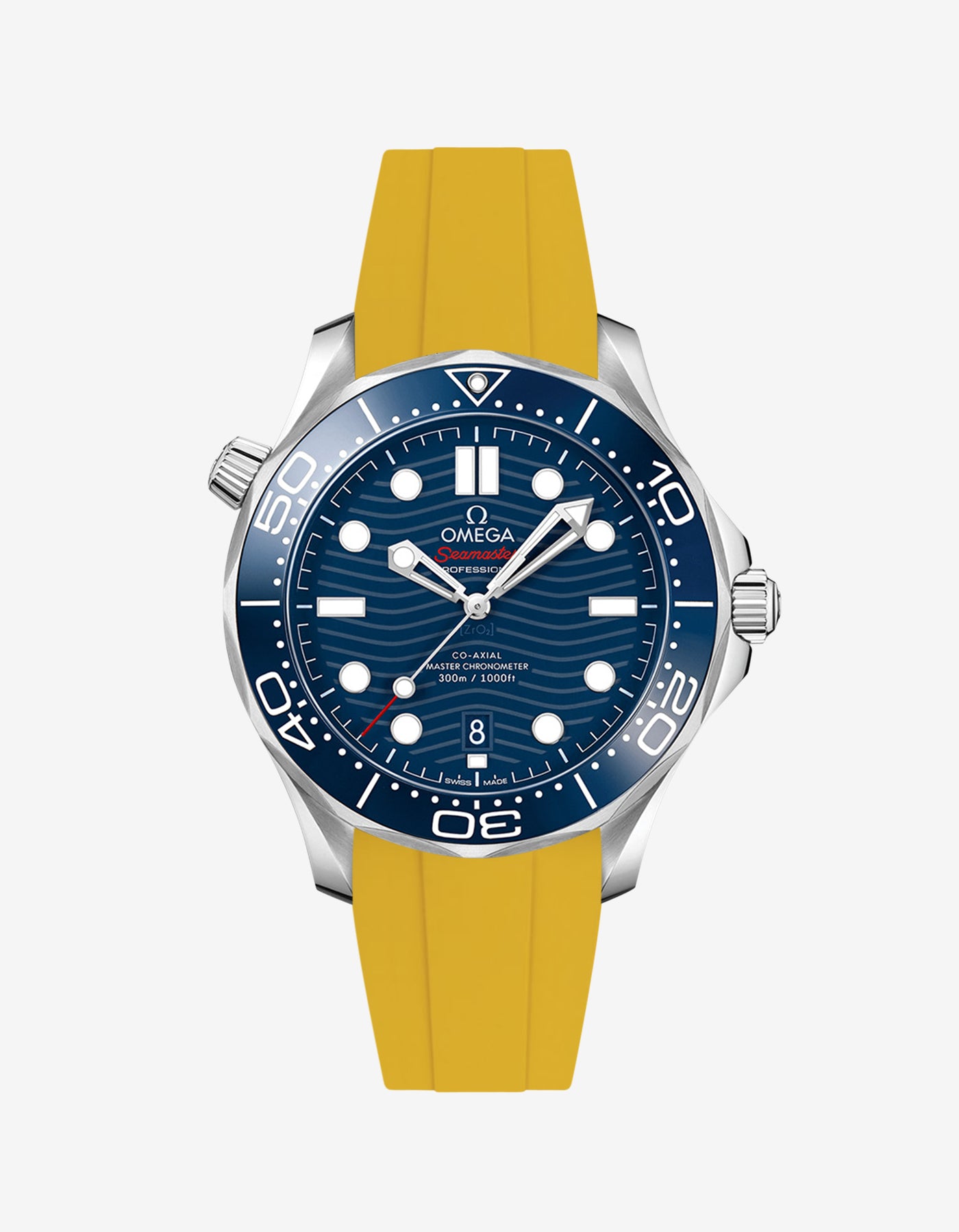 Omega Seamaster Diver 300 42mm Blue Rubber Replacement Strap - Durable & Comfortable Watch Band for Swimming, Diving & Everyday Wear