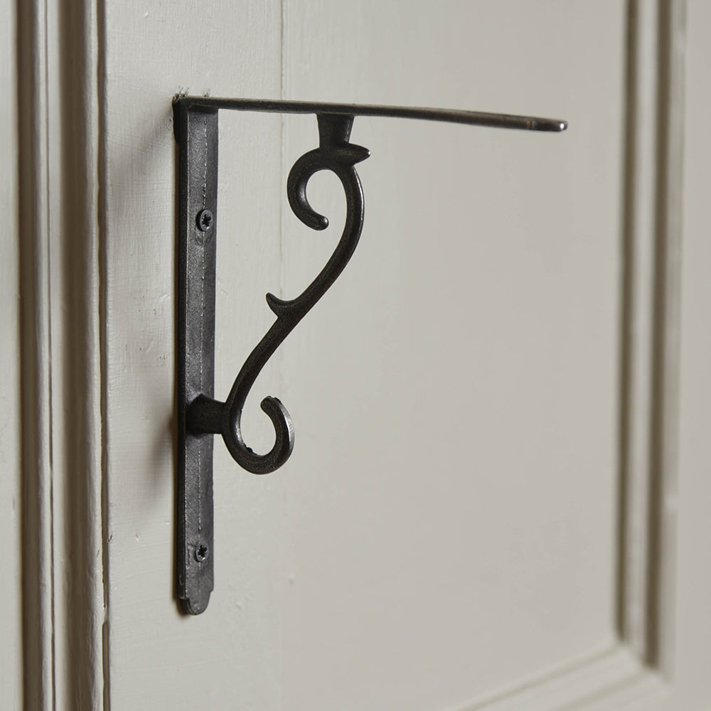 Heavy Duty Cast Iron Shelf Brackets - Decorative Thorn Design Wall Mounted Shelf Supports for Rustic Home Decor, Bookshelves & Floating Shelves