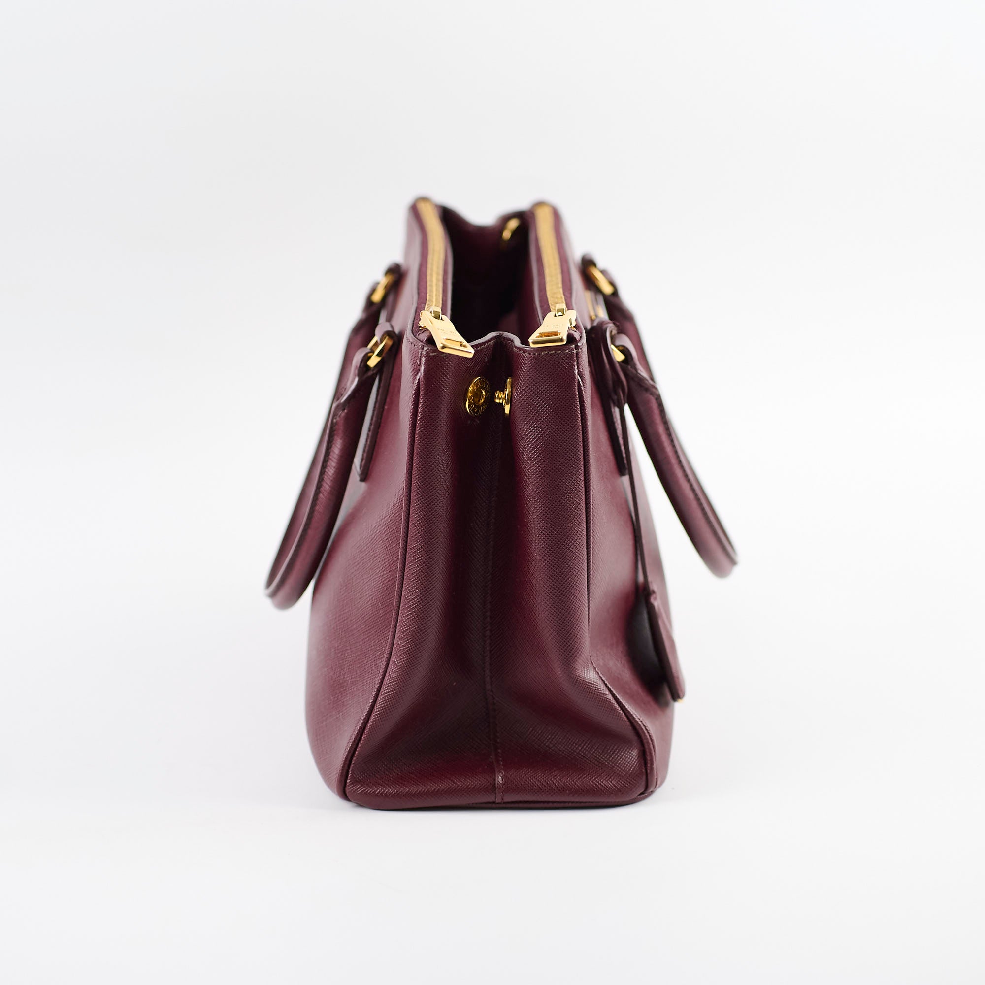 Prada Galleria Saffiano Leather Tote Bag for Women - Burgundy Luxury Handbag - Perfect for Work, Travel & Everyday Use