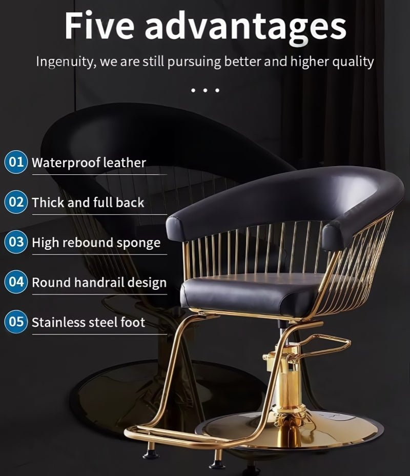 Professional Adjustable Salon Styling Chair - Hydraulic Hairdresser Chair with 360° Swivel & Footrest - Perfect for Barber Shops, Beauty Salons & Home Hair Styling