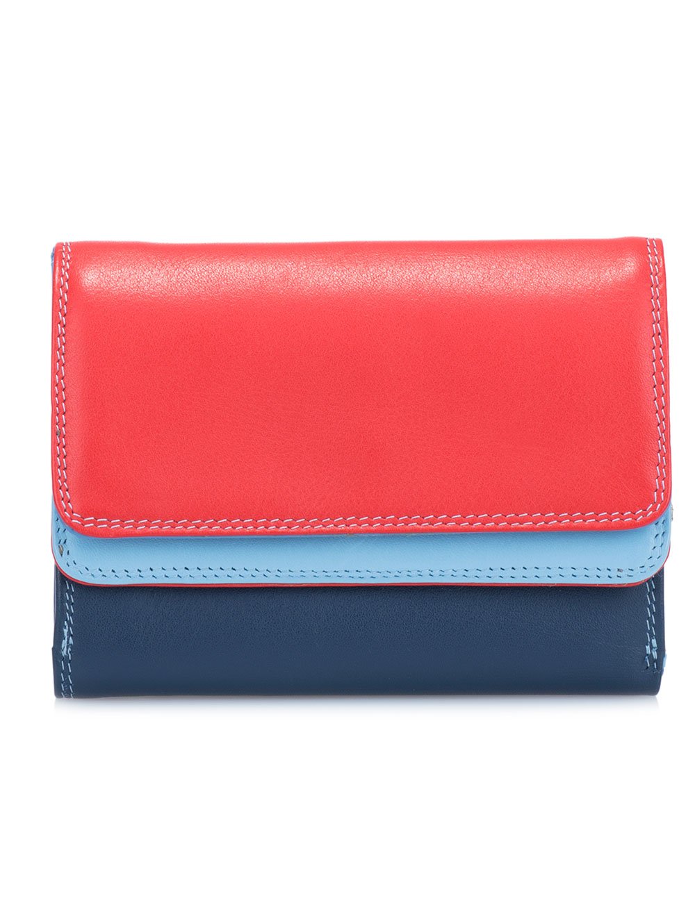 Premium Genuine Leather Double-Flap Wallet for Men & Women - 6 Card Slots, ID Window & Coin Pocket - Stylish Compact Purse for Everyday Carry, Travel & Business | Royal Color Luxury Accessory