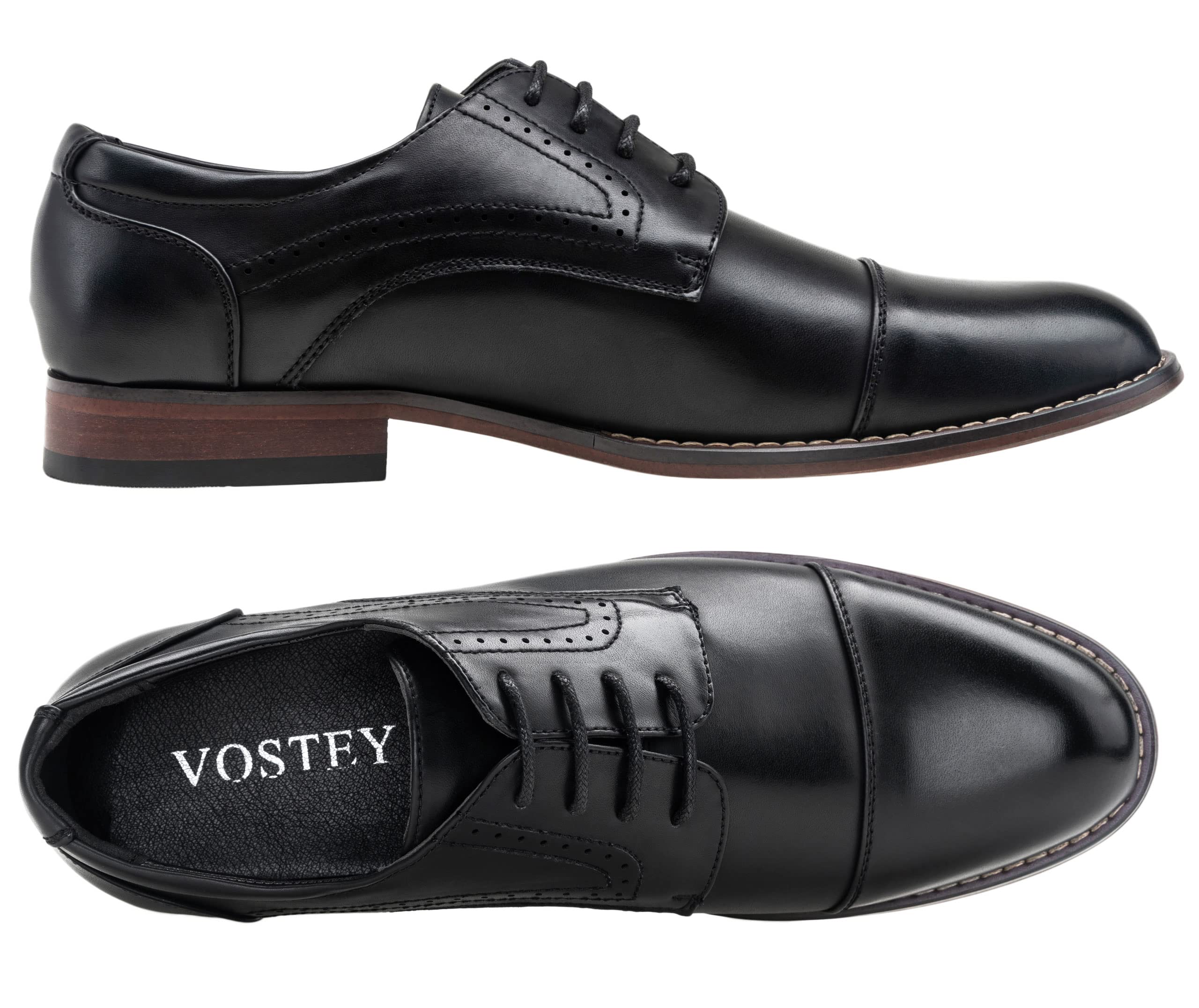 Vostey Classic Wingtip Brogue Oxford Dress Shoes for Men - Formal Business & Wedding Attire