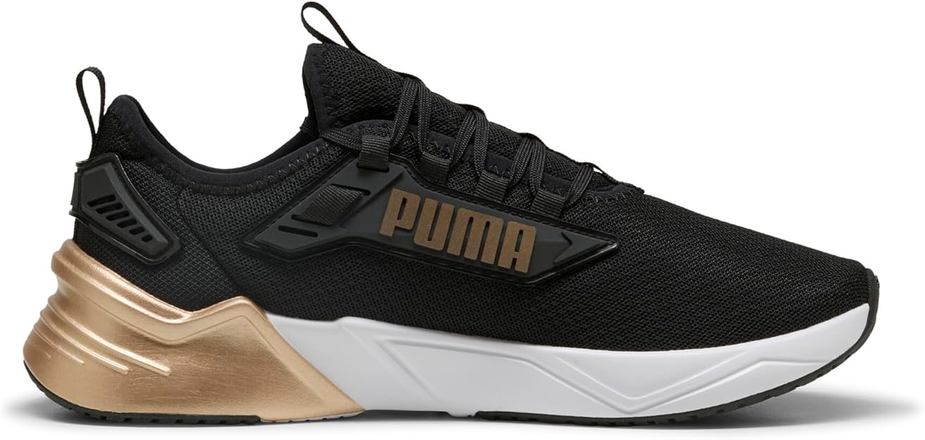 PUMA Men's Retaliate Running Shoes - Black/Gold - Lightweight & Cushioned for Comfort - Perfect for Jogging, Gym Workouts & Daily Wear