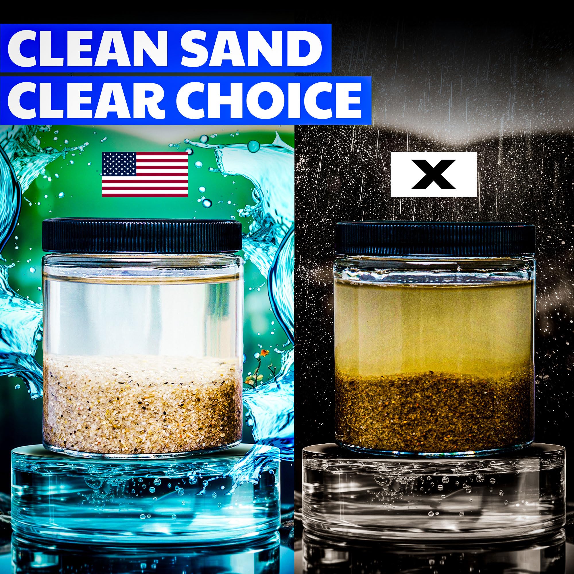 50lb Premium Pool Filter Sand - High Purity Silica for In-Ground & Above Ground Pools | Residential & Commercial Use | 3 Pack | Perfect for Crystal Clear Water & Low Maintenance Pool Care