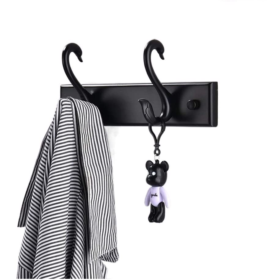 Heavy Duty Wall Mounted Coat Hooks - 10 Pack Black Wall Hangers for Jackets, Coats, Backpacks & Hats | Space Saving Closet Organizer for Bedroom, Entryway & Bathroom (Perfect for Home, Office & Dorm Use)