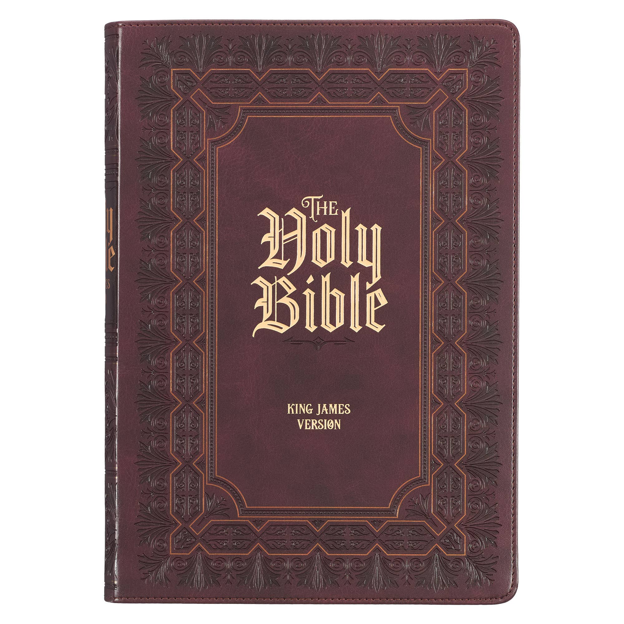 Burgundy Faux Leather Giant Print KJV Bible - Large Easy-to-Read Scripture for Home Worship, Bible Study & Church Services
