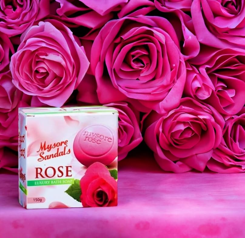 MABOX MYSORE Sandalwood & Rose Luxury Bath Soap 125g - Moisturizing & Aromatherapy for Relaxing Bath & Spa Experience