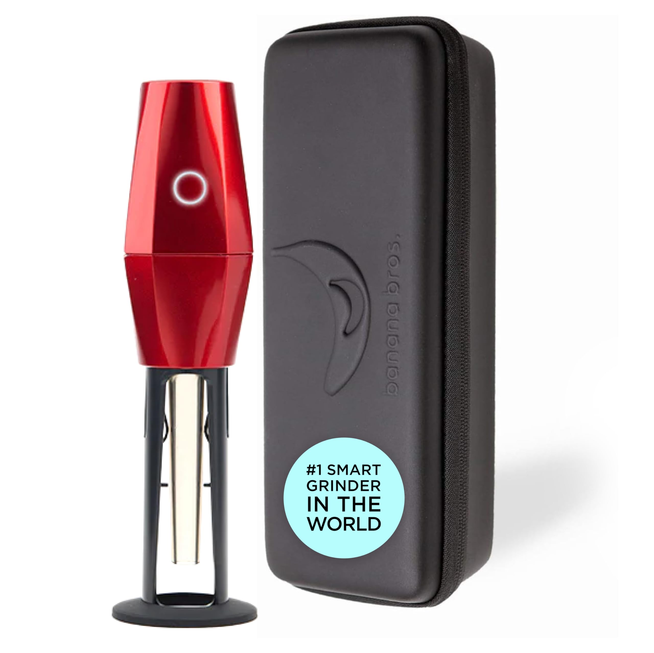 Premium Electric Smart Herb & Spice Grinder - OTTO by Banana Bros | Fast & Quiet Automatic Grinding | Perfect for Cooking, Baking & Tea Preparation (Metallic Red)