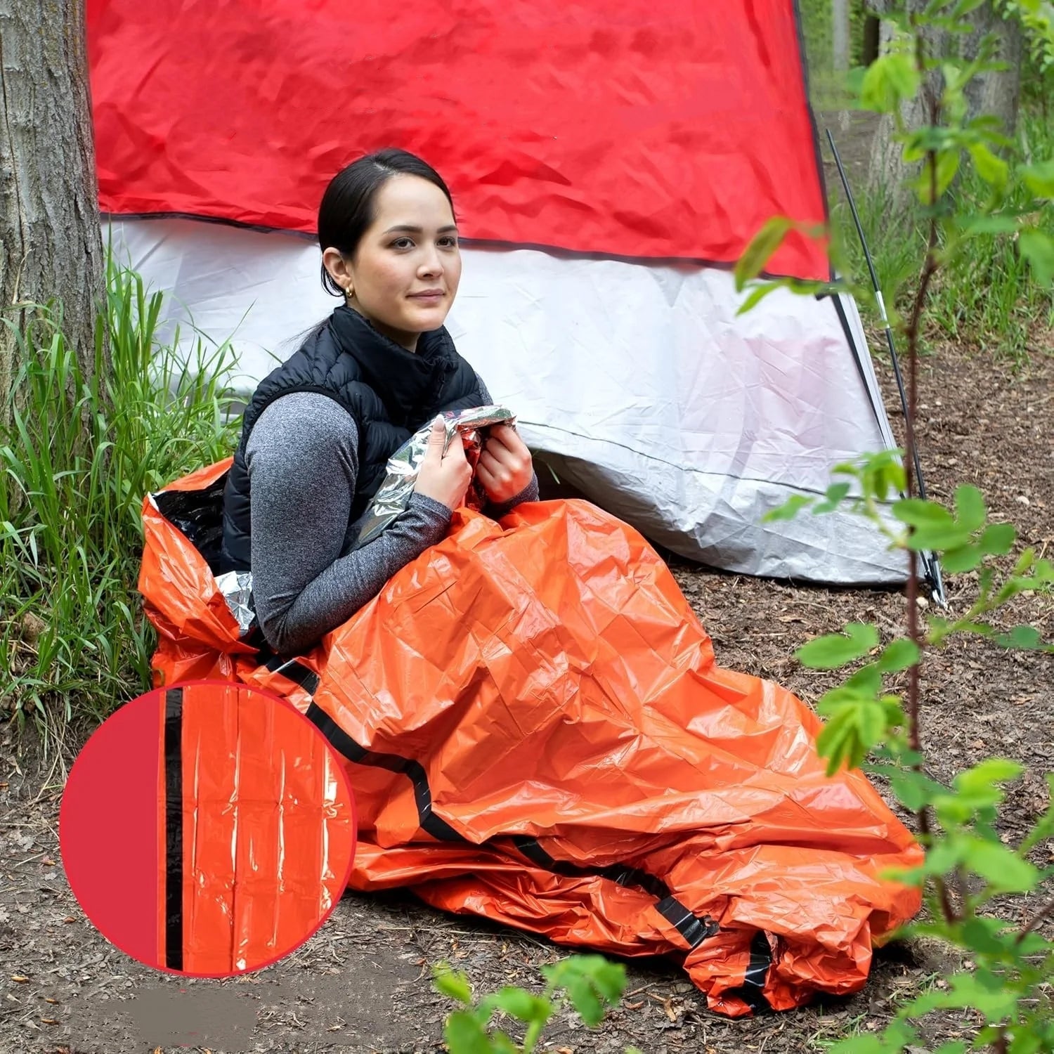 Emergency Thermal Rain Poncho - Waterproof & Windproof Survival Gear for Hiking, Camping & Outdoor Adventures - Lightweight & Compact for Emergency Kits
