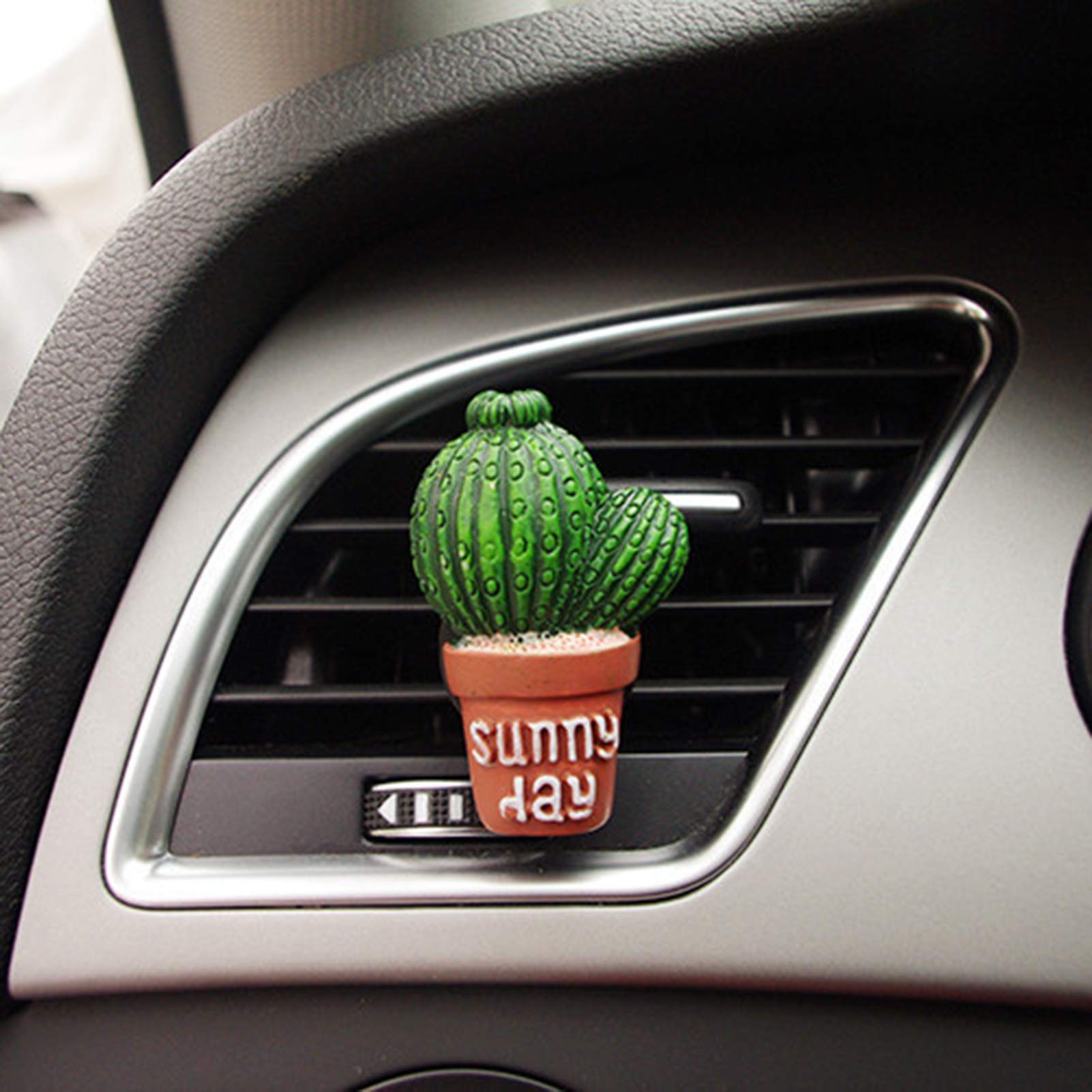 helegeSONG Cactus Car Air Vent Clip - Cherry Pineapple Scented Air Freshener Holder & Decor | Creative Car Interior Vent Accessory for Fresh Fragrance | Perfect for Sedans, SUVs & Office Spaces