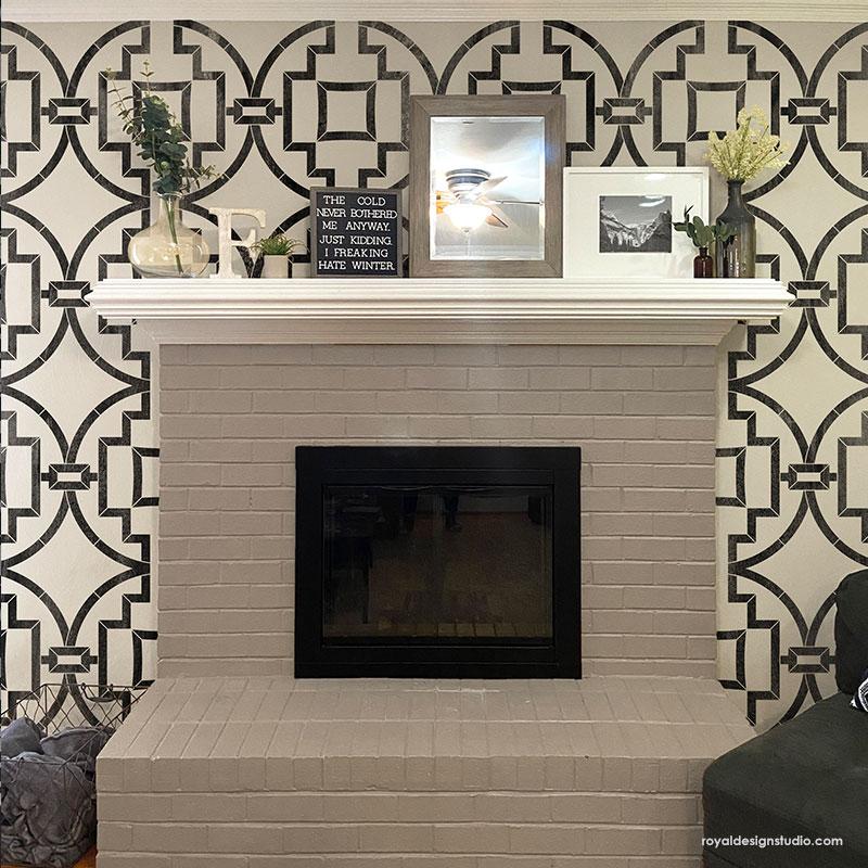 Midtown Trellis Wall Stencil - DIY Home Decor, Wall Painting Template for Indoor & Outdoor Use - Perfect for Living Room, Bedroom, and Garden Accent Walls