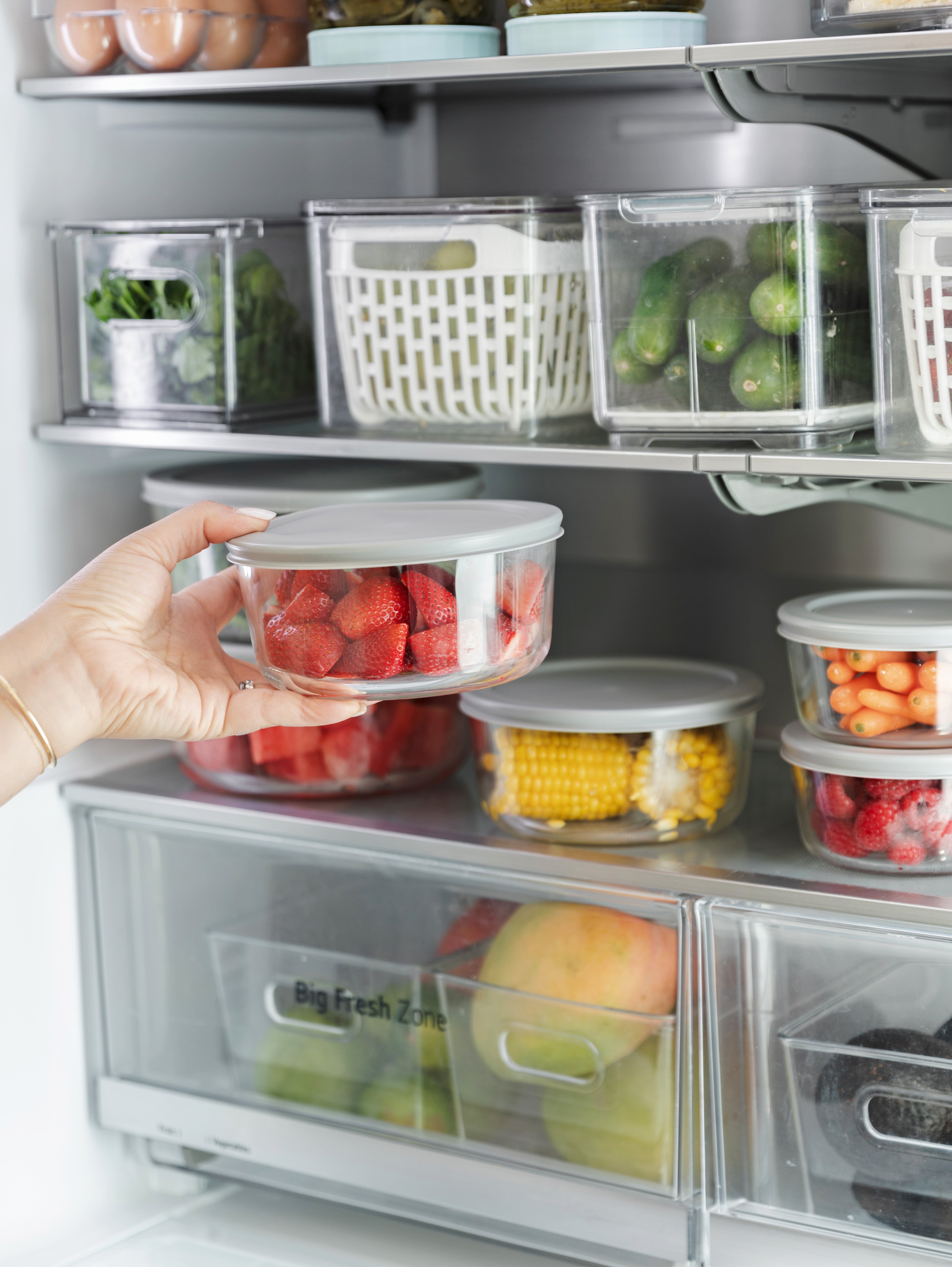 Air Tight Glass Food Storage Containers with Lids - 4 Pack Set for Kitchen Pantry Organization, Meal Prep & Leftovers
