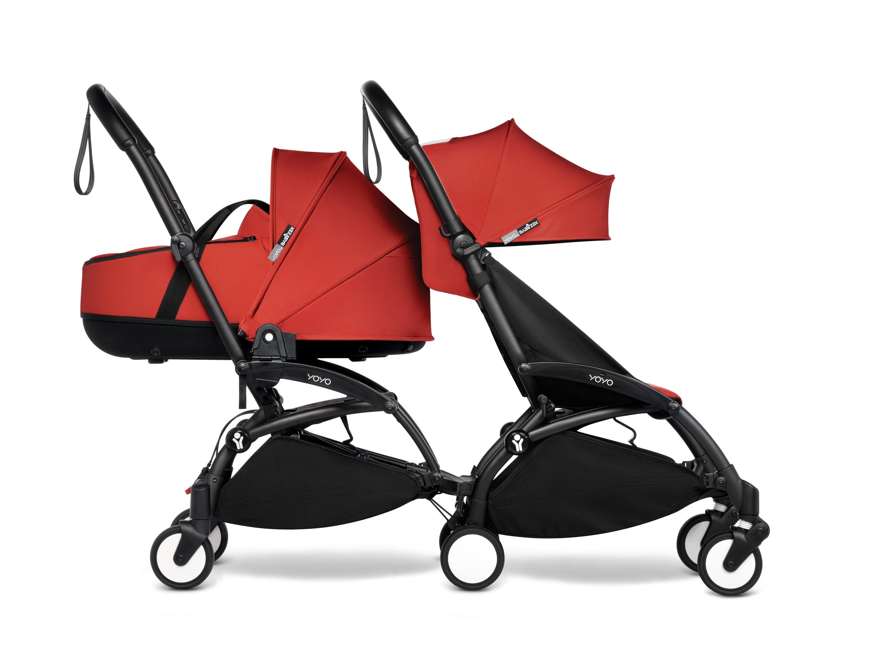 Stokke YOYO 3 Double Stroller for Twins - 6+ Months Front Seat with Bassinet Back - Lightweight Compact Travel Stroller for City Walks & Airplane Travel