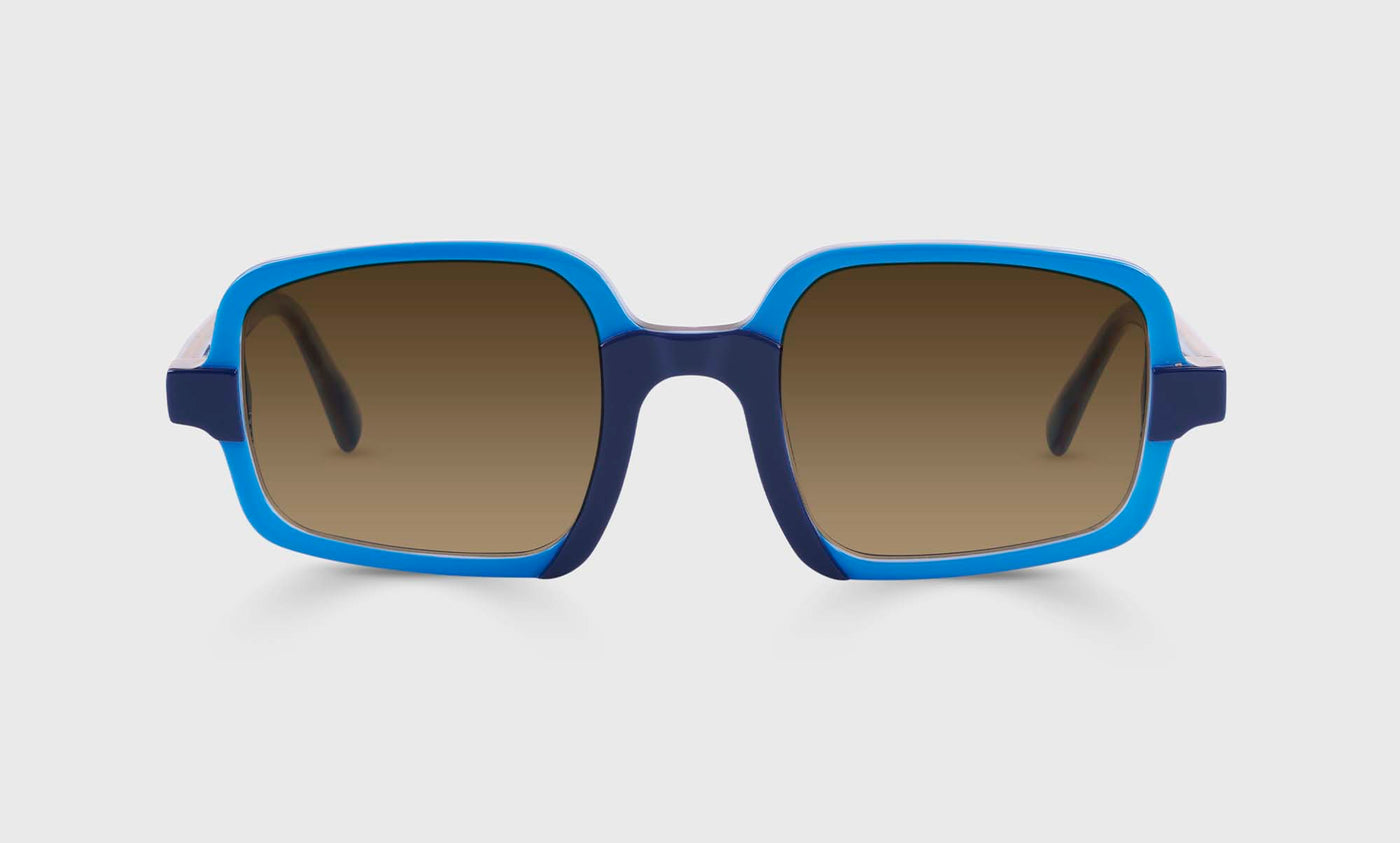 Look See Color 10 Reading Glasses - Cornflower Blue Frame with Navy Bridge | Lightweight & Stylish for Women & Men | Perfect for Reading, Computer Use & Fashion Accessory