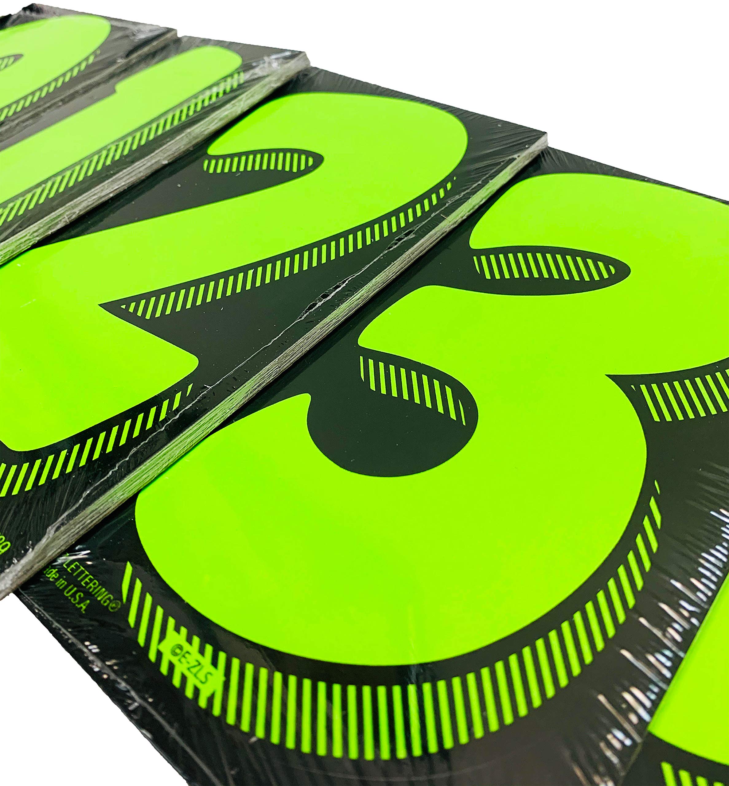 EZ Line Vinyl Decals for Cars - Large Chartreuse Windshield Pricing Number Stickers (Number 0) - Perfect for Retail Stores, Fleets & Parking Lot Sales