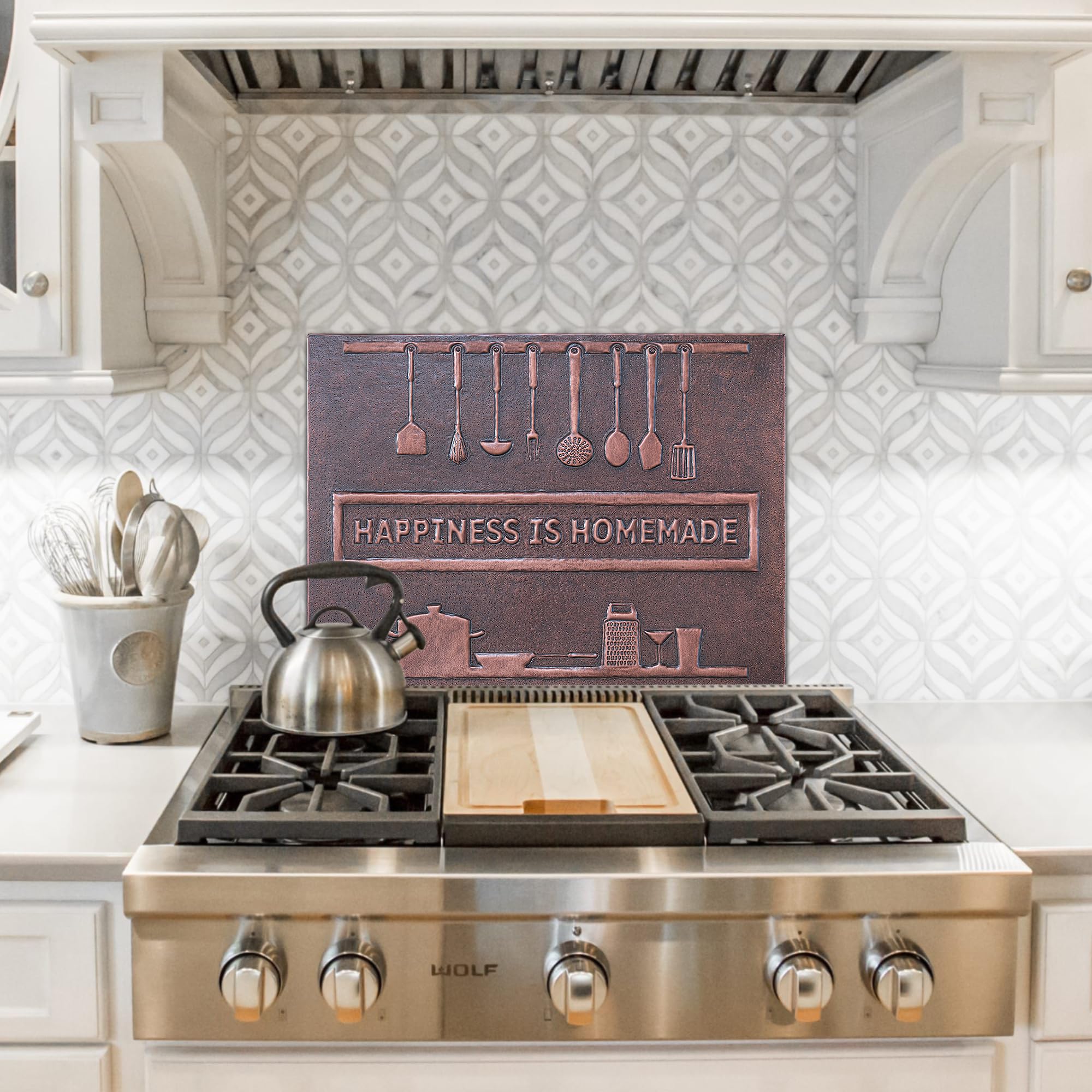 Custom Copper Kitchen Backsplash Panel - Handmade Personalized Copper Backsplash Tile for Indoor & Outdoor Wall Decor (Brown) | Perfect for Kitchen Remodeling, Restaurant Decor & Home Improvement Projects
