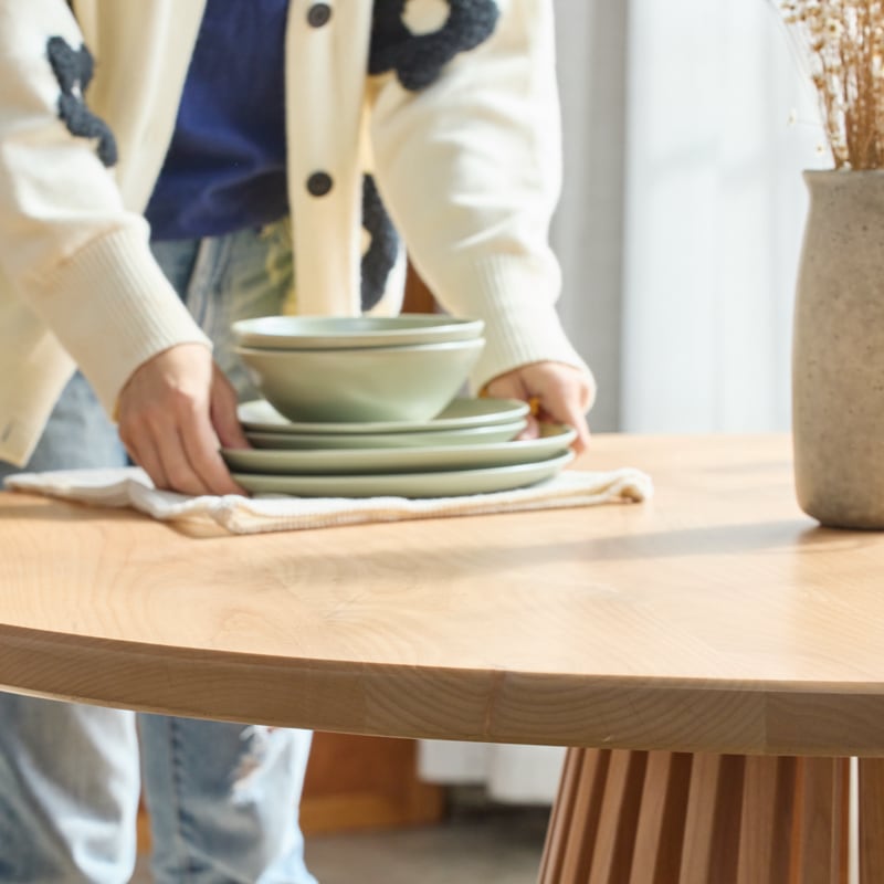 Eco-Friendly Zero Waste Round Table - Sustainable Dining & Kitchen Accessory for Home, Office & Outdoor Gatherings