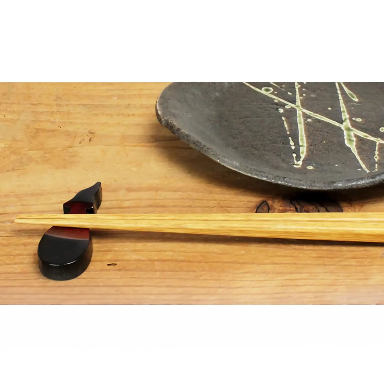 Organic Bamboo Chopstick Rest - Eggplant Design | Eco-Friendly Tableware for Sushi, Asian Cuisine & Home Dining | Perfect Gift for Food Lovers