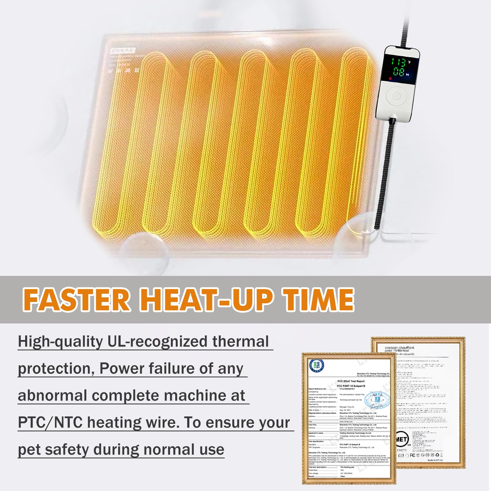 Heated Cat Bed - Chew-Proof Pet Heating Pad for Dogs & Cats - Perfect for Winter & Newborn Pets