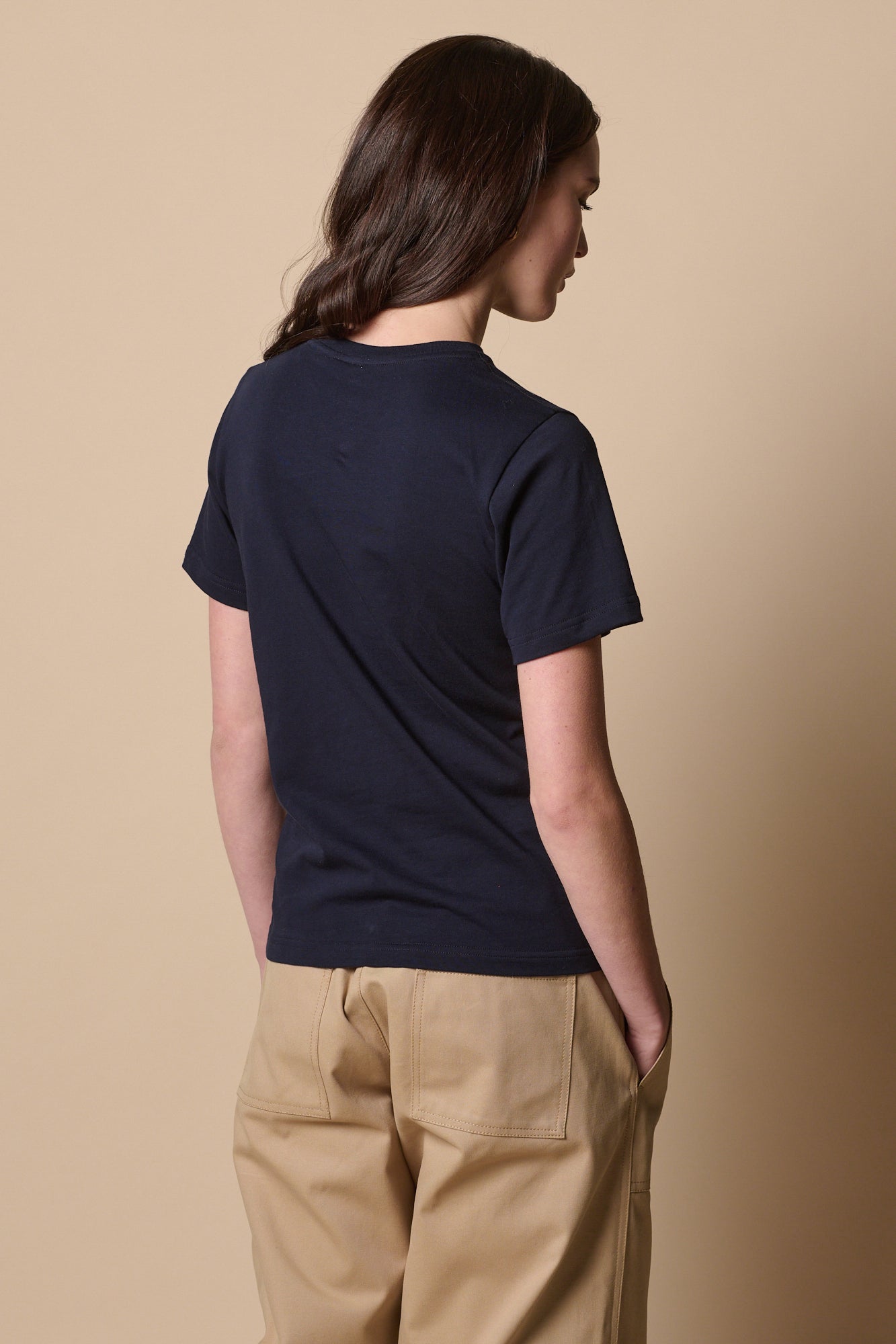 Women's Short Sleeve T-Shirt - Soft Cotton Casual Navy Blue Top for Everyday Wear | Perfect for Work, Gym & Outings