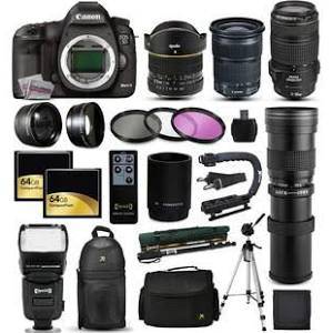 Canon EOS 5D Mark IV 30.4MP DSLR Camera Bundle with 70-300mm USM Lens, 6.5mm Fisheye Lens, 24-105mm STM Lens & 420-1600mm Telephoto Lens - Includes Camera Case & 128GB SD Card - Perfect for Professional Photography, Travel & Wildlife Shooting