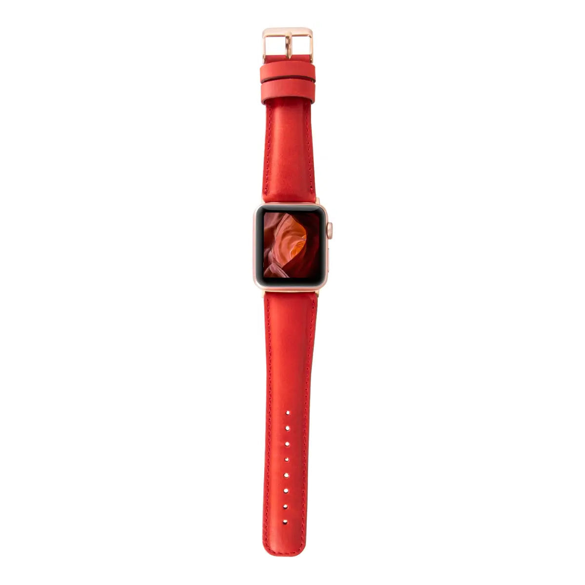 Premium Genuine Red Leather Apple Watch Band - Classic & Stylish for Men & Women - Perfect for Work, Gym & Everyday Wear