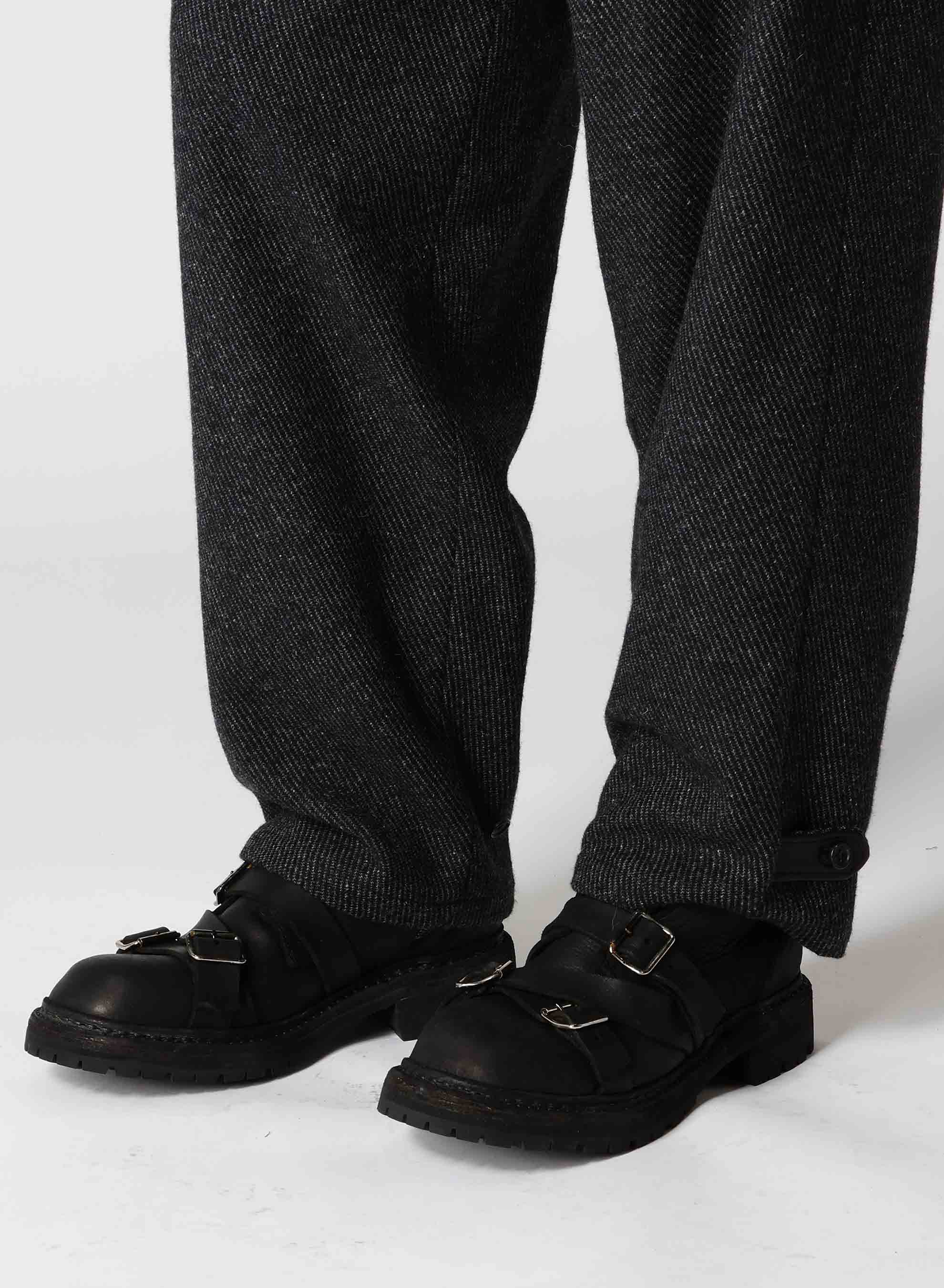 CARSE TWEED HEM TAB PANTS - Women's High Waisted Trousers with Adjustable Tabs, Classic Tweed Fabric for Office, Business Casual & Fall Outfits
