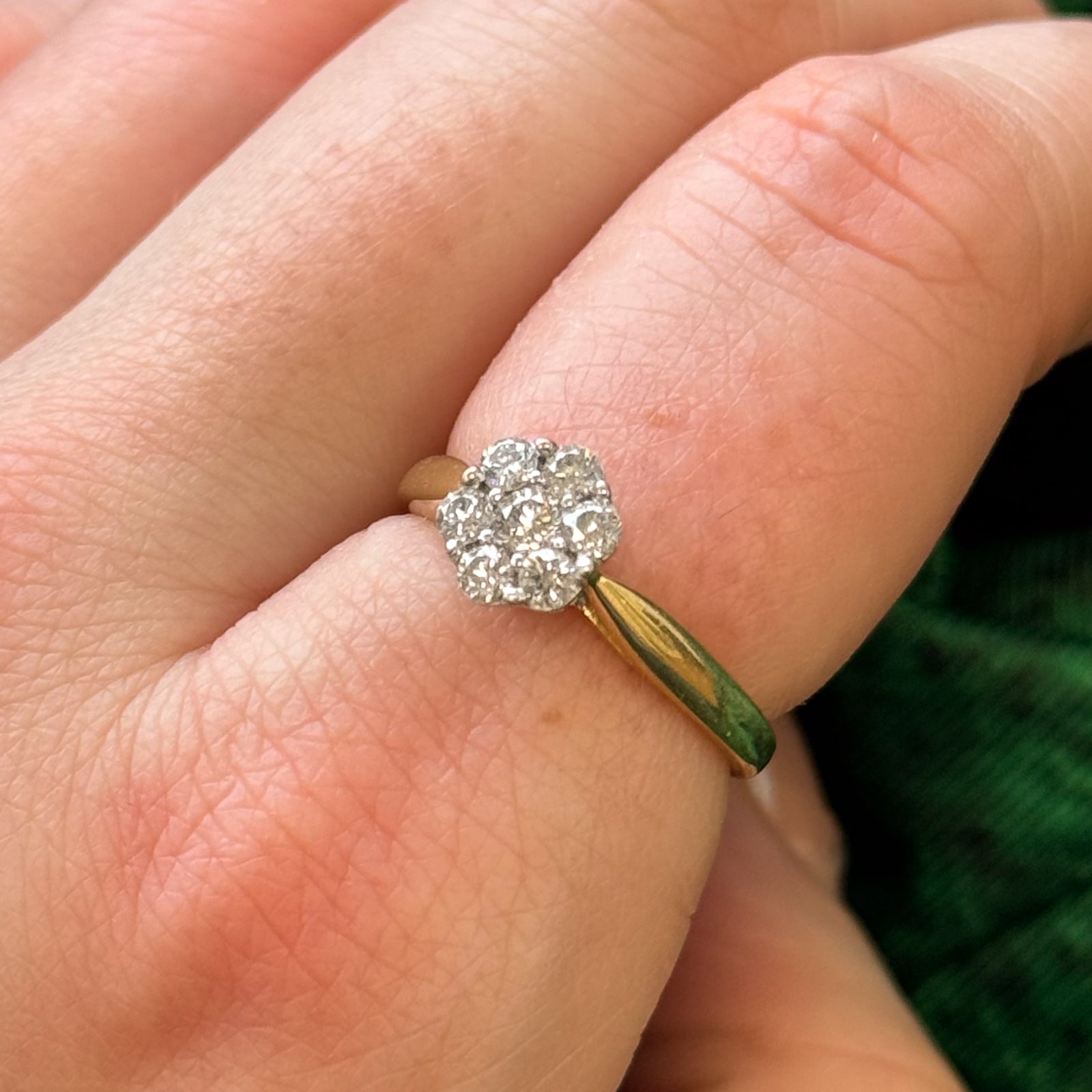 0.42ctw Diamond Flower Ring - Size 6.75 | Elegant Floral Engagement Ring for Women | Perfect for Weddings, Anniversaries & Special Occasions