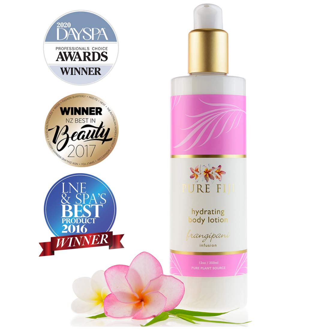 Pure Fiji Hydrating Body Lotion - Organic Moisturizer with Frangipani for Dry Skin, 12 oz | Perfect for Daily Hydration & Spa-Like Relaxation at Home