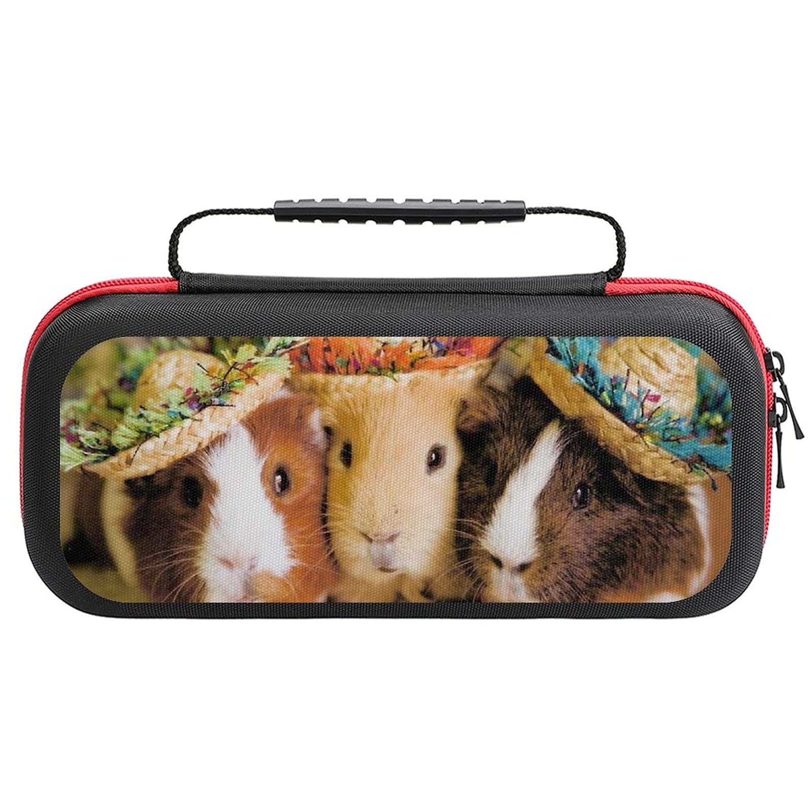 Guinea Pig with Hats Printed Travel Case for Nintendo Switch Lite - Portable Storage Bag for Console & Accessories - Perfect for Gaming On-The-Go & Travel Protection